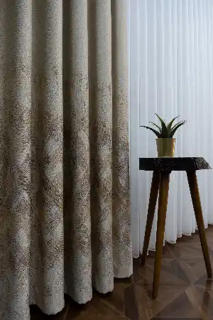 Modern Pano Fon Perde Renk Geçişli Çift Renk - 505- Gri Açık-altın-kahve-kum Beji