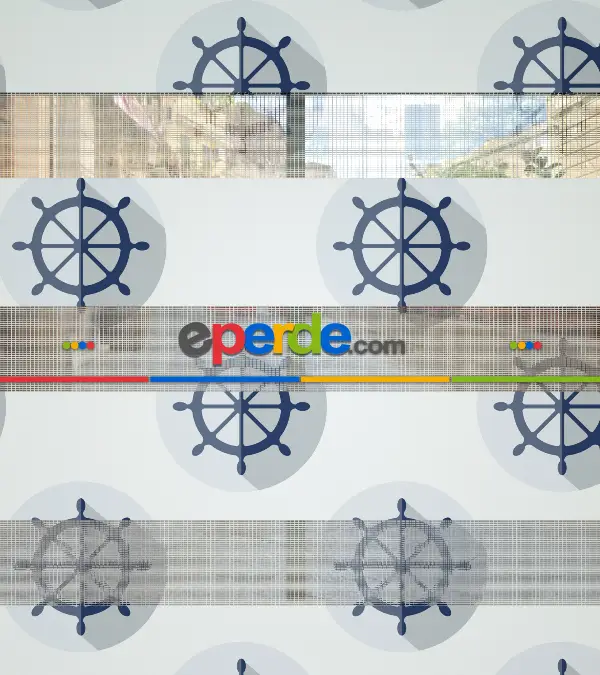 Dümen Baskılı Zebra Perde- Lacivert-beyaz-gri Açık