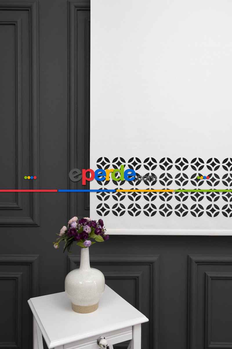 Ekru Renk Lazer Kesim Mat Stor Perde (ister Düz - İster Lazer Kesimli Satın Alın)