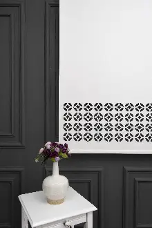 Ekru Renk Lazer Kesim Mat Stor Perde (ister Düz - İster Lazer Kesimli Satın Alın)