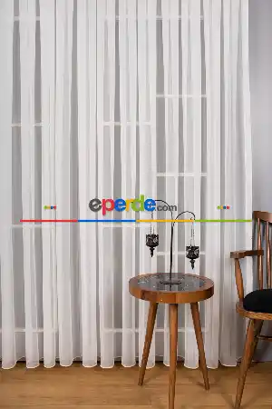 Zümrüt Düz Tül Perde (ekru Renk)