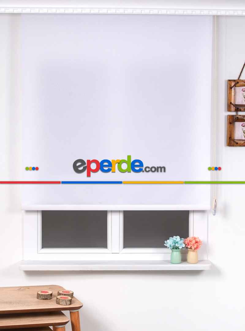 Brillant Beyaz Stor Perde- Beyaz