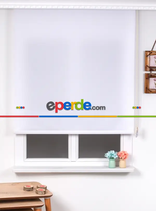 Brillant Beyaz Stor Perde- Beyaz