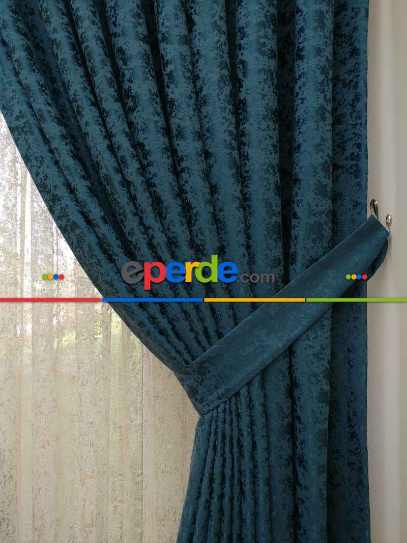 Lacivert Duz Jakar Fon Perde (150)- Lacivert Rengi