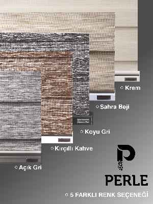 Koyu Gri Renk Bambu Stor Zebra Perde Yüksek Kalite Alüminyum Kasa Soft Bamboo