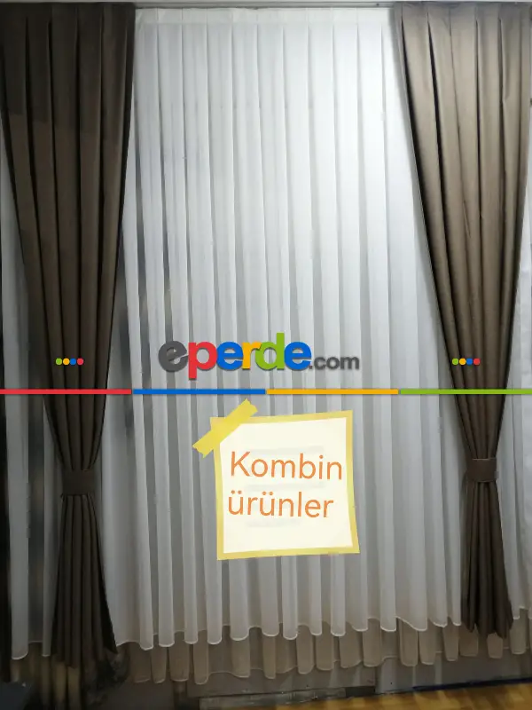 Ütü İstemeyen Düz Bambu Eslem - 2 Seçenekli Ekru / Şeffaf