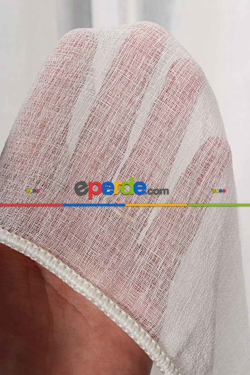 Yatak Odası - Orjinal Naturel Keten Düz Tül Perde