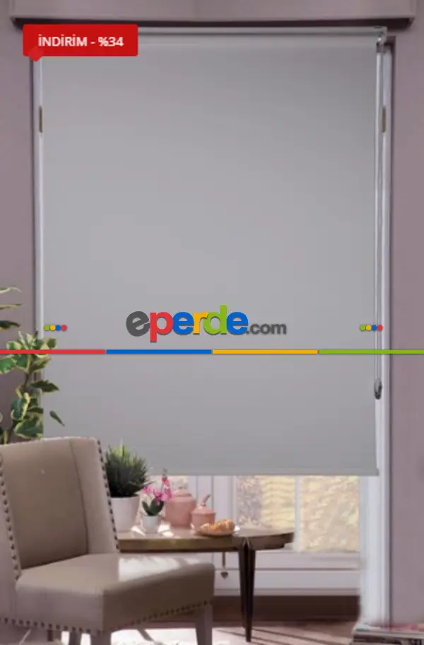 Beyaz Karartma Stor Perde- Beyaz