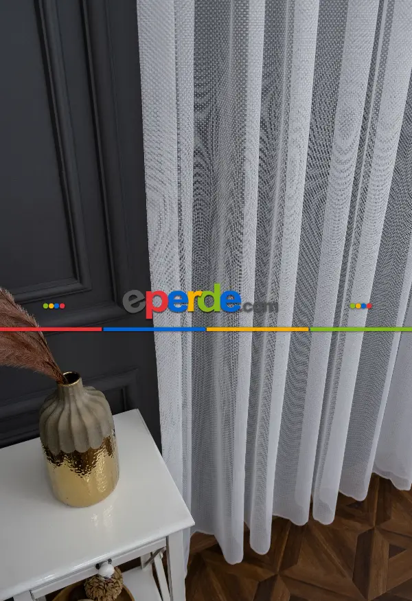 Taç Benekli Tül Kırışmaz Ütü İstemez Tasarım Model Tül