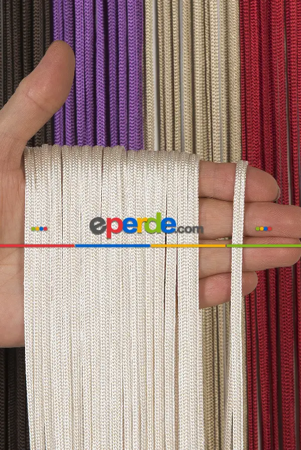 Jumbo Zincir Serisi İp Perde Krem- Krem