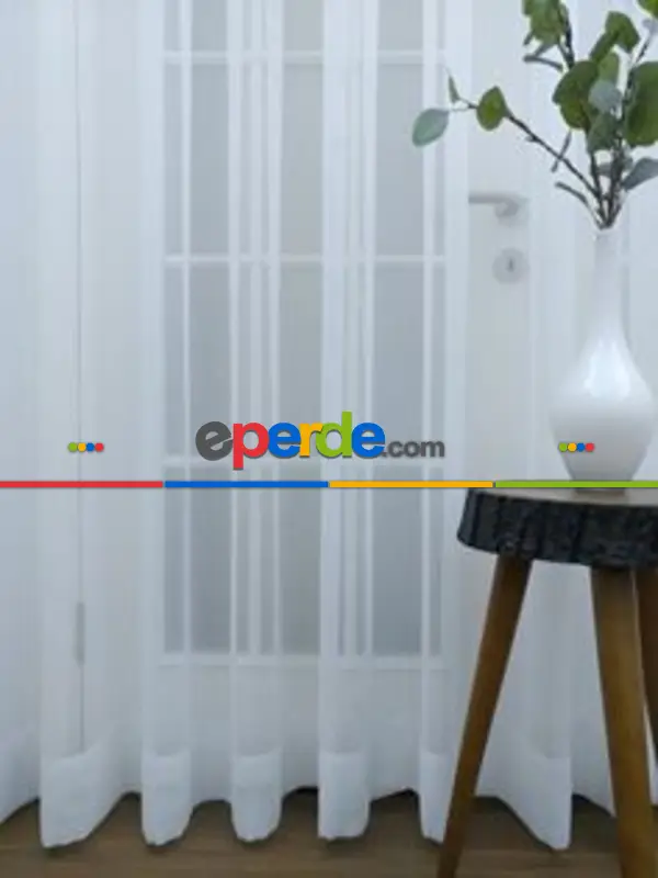 Düz Tül Perde (ekru Geniş En)- Beyaz-ekru