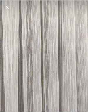 Yeni Sezon Simli Çizgili Tül Perde- Ekru - Kurşunlu Tül