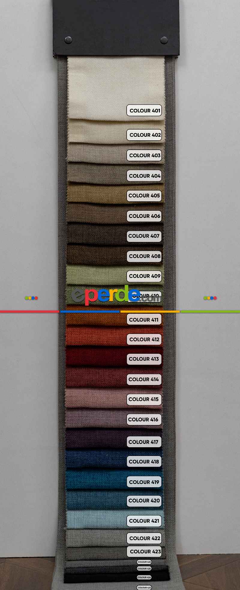 Oturma Odası -  Düz Fon Perdelik Modern Keten Kumaş