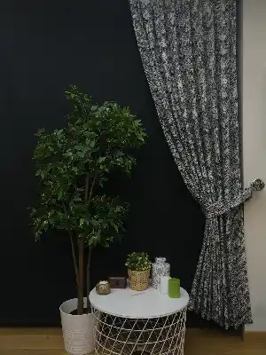Siyah-beyaz Özel Seri Fon Perde ( Leke Tutmaz)- Siyah-Beyaz