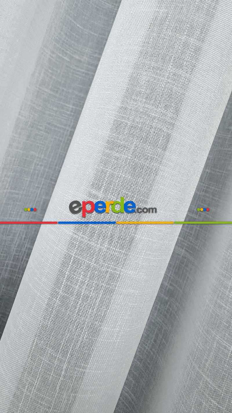 Salon - Beyaz, Büzgülü Ekstraforlu, Tül Perde