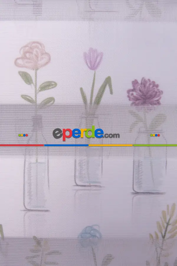 Mutfak Zebra Perde Desenli- Lila Açık Lila