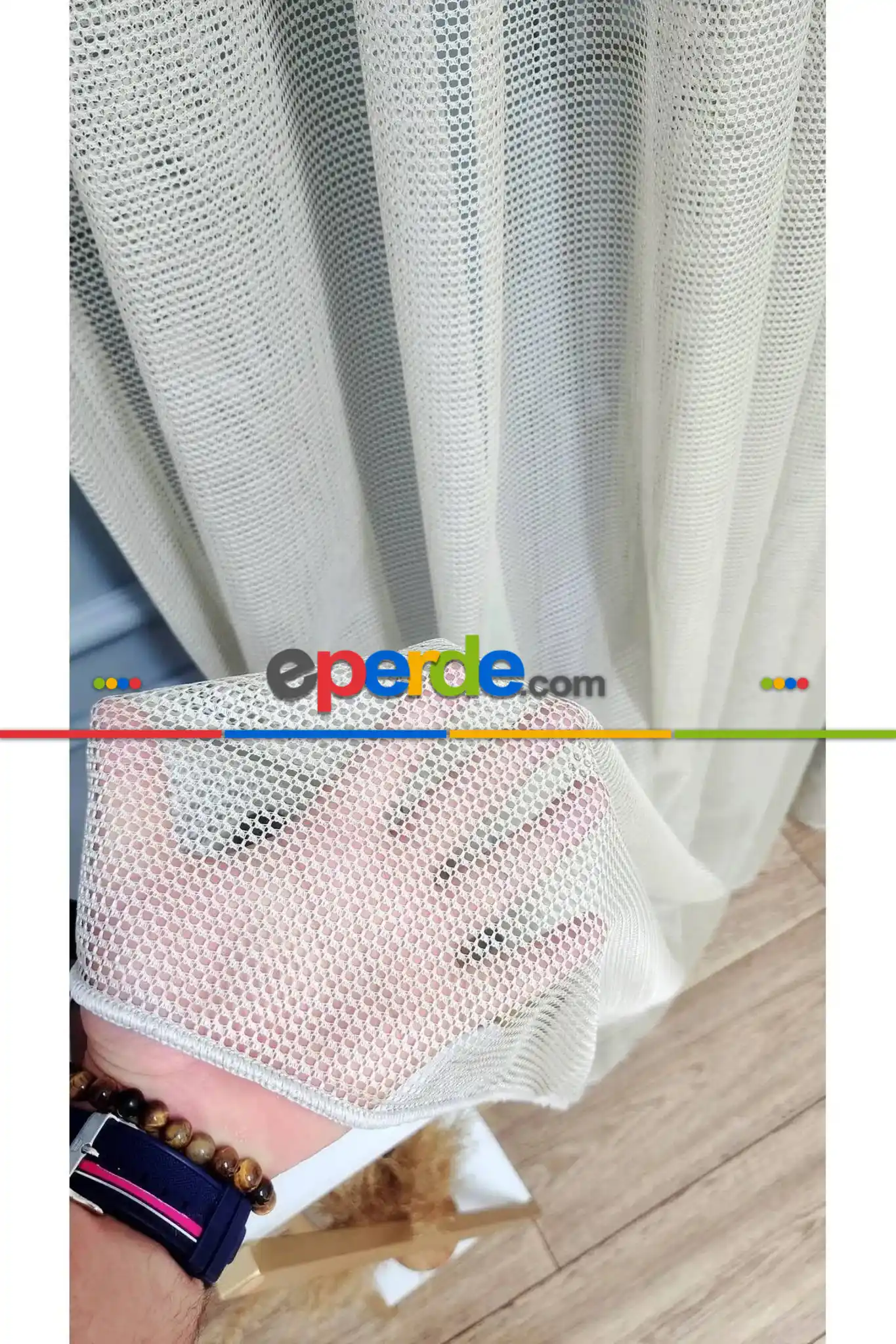 Salon Tül Perde - Vizon Renk Fileli Tül Perde Ofis Büro Mutfak Tül Perde