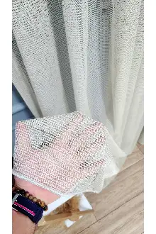 Yatak Odası Tül - Vizon Renk Fileli Tül Perde Ofis Büro Mutfak Tül Perde