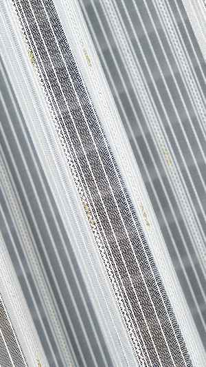 Ekru Zincir Çizgilli Altın Simli Tül Perde