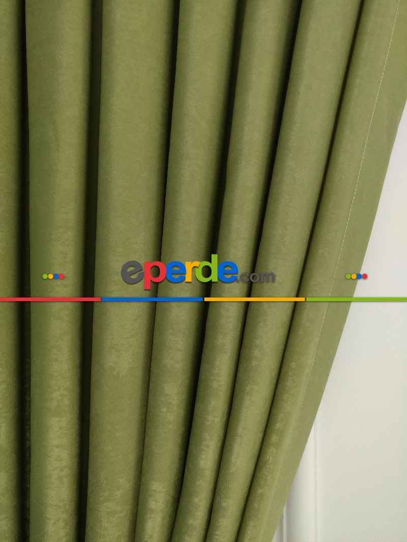 Salon - Soft Fon Perde Su Yeşili Dökümlü En - Su Yeşili