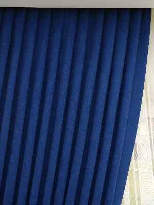 Salon Parlement Mavi Düz Sade Fon Perde Dökümlü (  Dökümlü Fon)- Saks Mavi