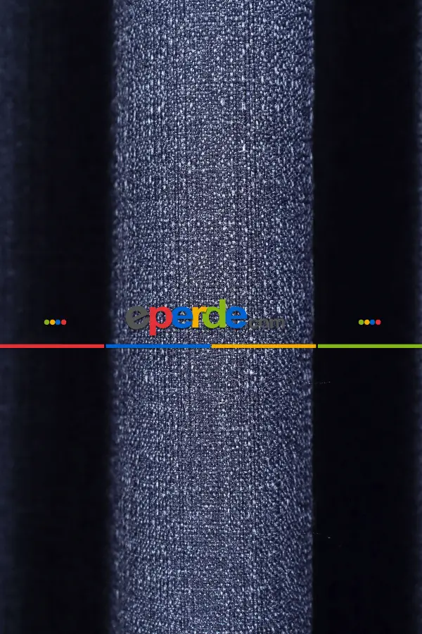 Yatak Odası - Gece Mavi Jakar Dokuma Fon Perde