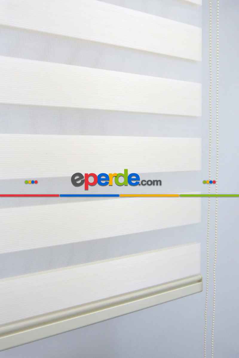 New Düz Zebra Perde- Krem Açık