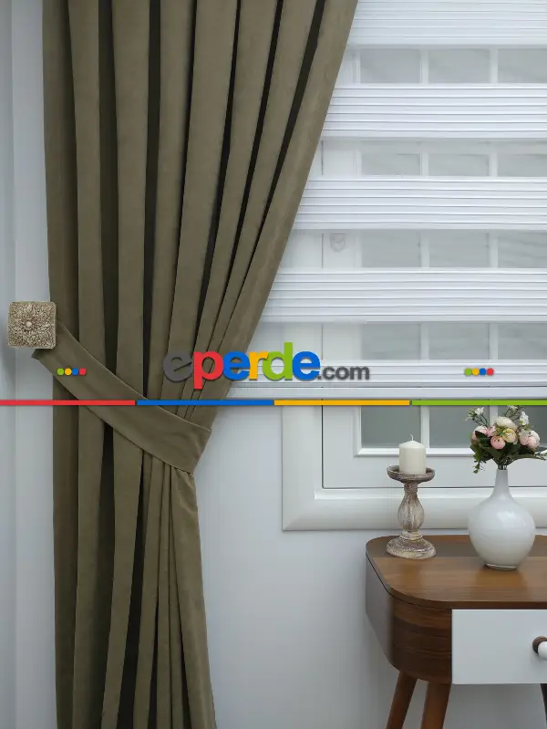 Haki Yeşil Fon Perde (280 Eninde)- Haki