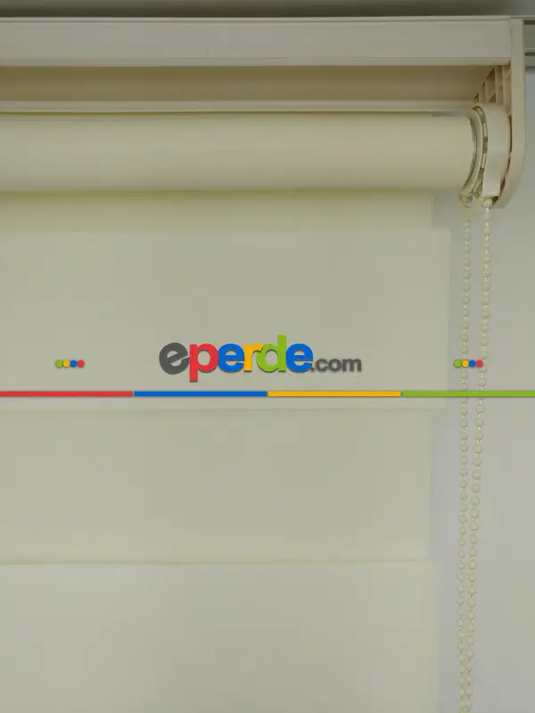 Krem Renk Bambu Zebra Perde (kalın Zeminli)- Krem