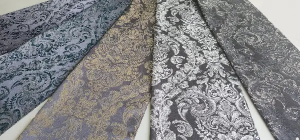 Taç Damask Desen Sim Varak İşlemeli Pano Fon Perde 70cm X 290cm 