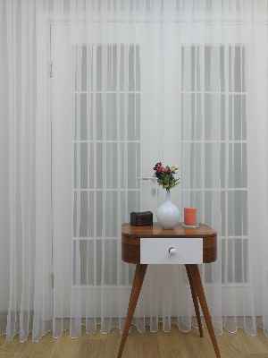 Grek Tül Perde - Petek Zemin (dökümlü) Ekru Renk Kırık Beyaz- Ekru - Kurşunlu Tül