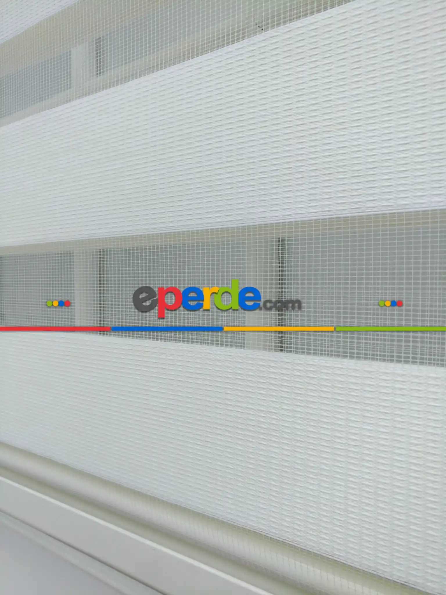 Zebra Perde- Ekru Renk Bambu Zebra Perde (kalın Zeminli)- Ekru