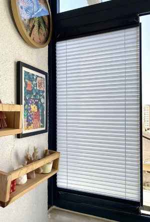 Brillannt Plise Perde - Cam Balkon Perdesi - Pimapen Perdesi - Açık Gri (20 Renk) Kolay Montaj Yaylı Sistem, Vidalı Sistem Veya Yapıştırma