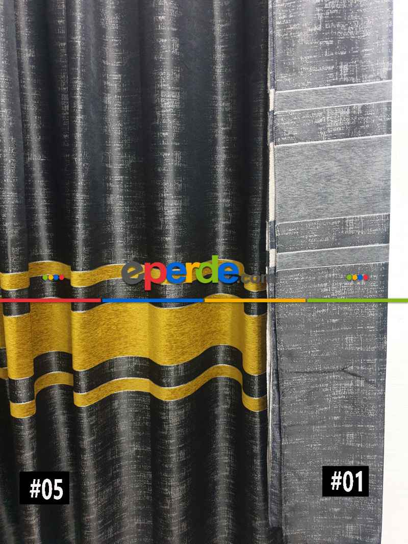 Geniş Enli Jakarlı Dokuma Salon Yatak Odası Lüks Perdeler 5 Renk Seçenekli