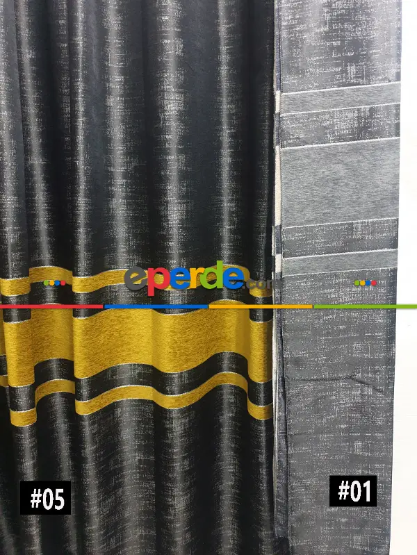 Yatak Odası - Geniş Enli Jakarlı Dokuma Salon Yatak Odası Lüks Perdeler 5 Renk Seçenekli