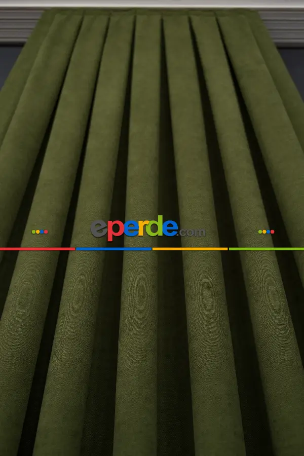 Bebek Odası - Çimen Yeşili Düz Fon Perde 852