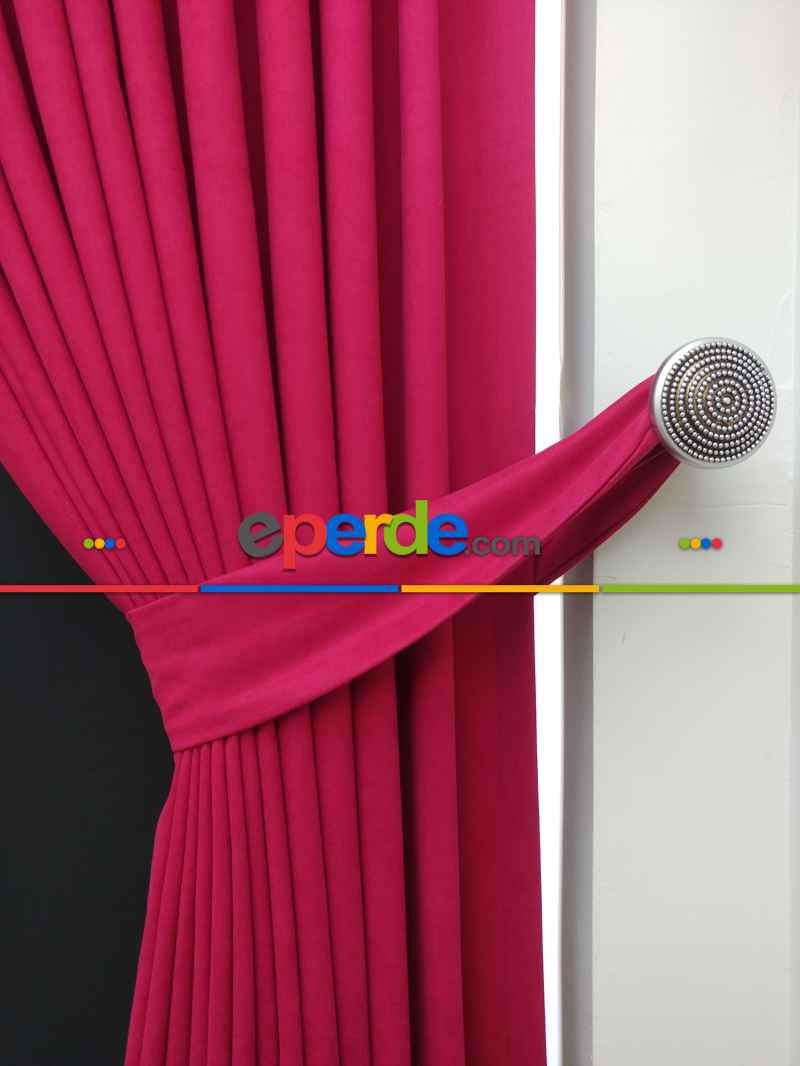 Düz Renk Dökümlü Fon Perde (150)- Fuşya