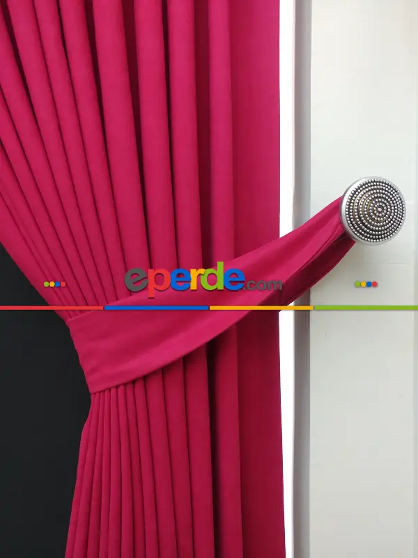 Düz Renk Dökümlü Fon Perde (150)- Fuşya