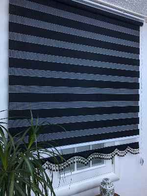 Yatak Odası - Zebra Perde - Düz Zebra Perde- Siyah