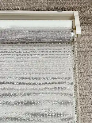 Ekru Krem Çiftli Sistem Tül Stor Perde, Standart Metal Kasalı Yüksek Kalite Kornişe Kolay Montaj Seçenekli