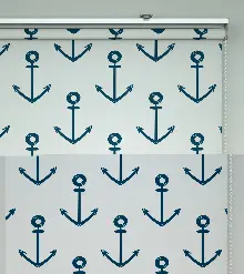 Çapa Desenli Baskılı Stor Perde- Çok Renkli