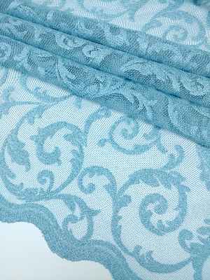 Tül Perde Ve Kruvaze Perde Şal Desenli ( Kdk Tül - Daha Kalın)- Mavi