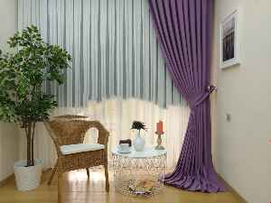 Keten Mor Renk Düz Fon Perde- Lila Koyu Lila