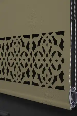 Bej Renk Lazer Kesim Mat Stor Perde (ister Düz - İster Lazer Kesimli Satın Alın)