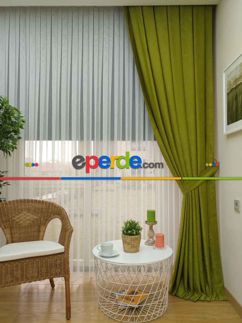 Soft Fıstık Yeşili Fon Perde (180)- Fıstık Yeşili