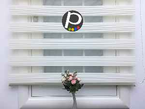 Dar Plise Zebra Perde - Krem- Krem