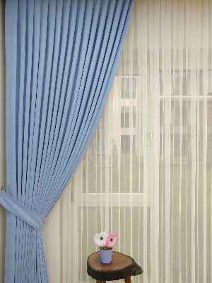 Mavi Düz Sade Fon Perde Dökümlü (  Dökümlü Fon )- Mavi Açık