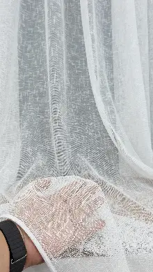 Favori Dolgulu Keten Yüksek Gramajlı Tül- Ekru