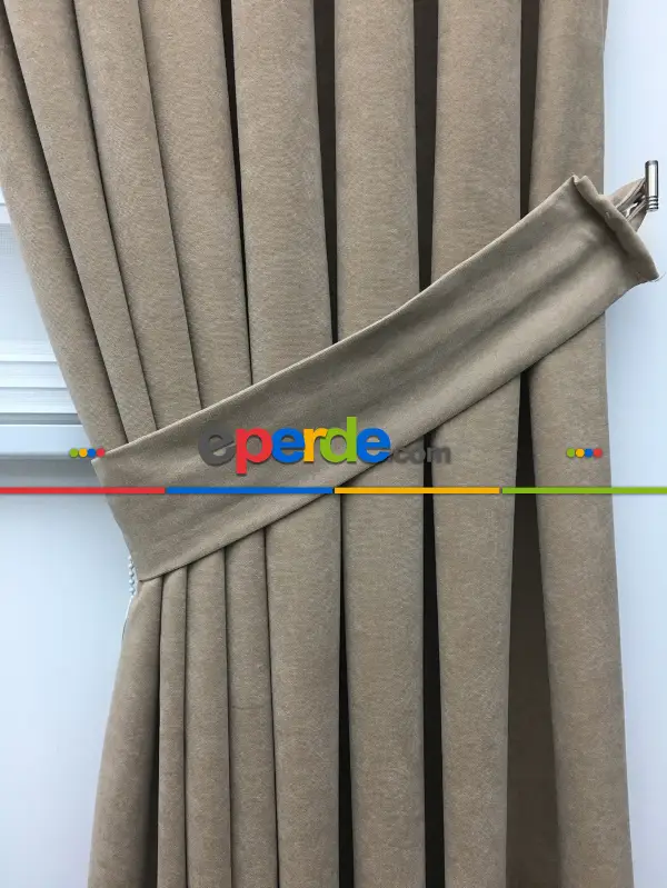 Açık Vizon Düz Fon Perde (280 Eninde)- Açık Vizon