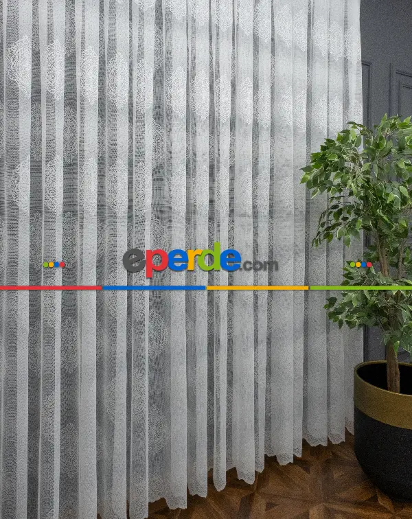 Damaks Desenli Fransız Danteli Örme Tül Damaks Desen